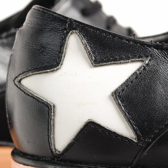 Stella McCartney Black White Star Vegan Elyse Platform Derby Shoes, Size 5 - Picture 9 of 10